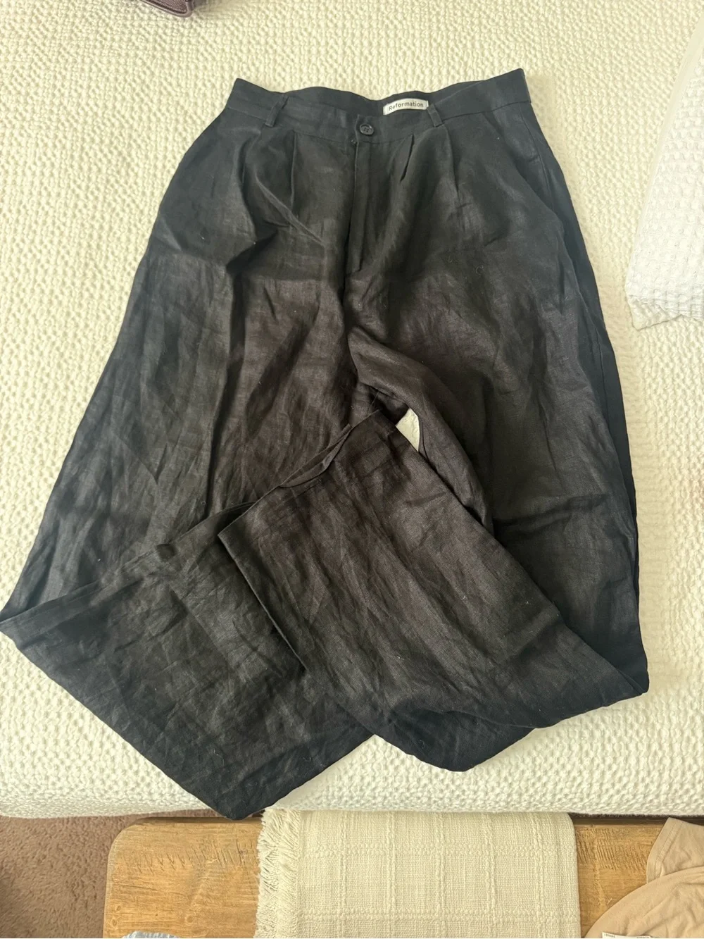 Reformation linen Black pants